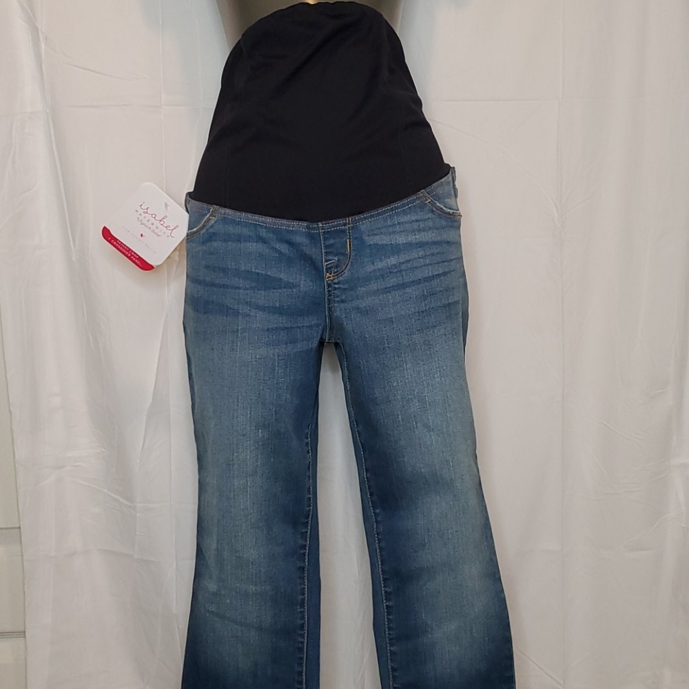 Blue Maternity Jeans Skinny Maternity Crop Jeans